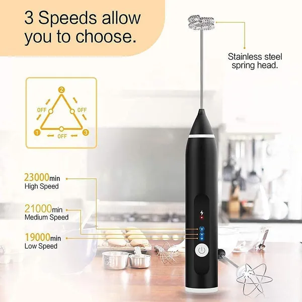 Black_Electric_Handheld_Milk_Frother_For_Coffee_Rechargeable_Drink_Mixer_And_Egg_Beater_With_3_Adjustable_Speeds