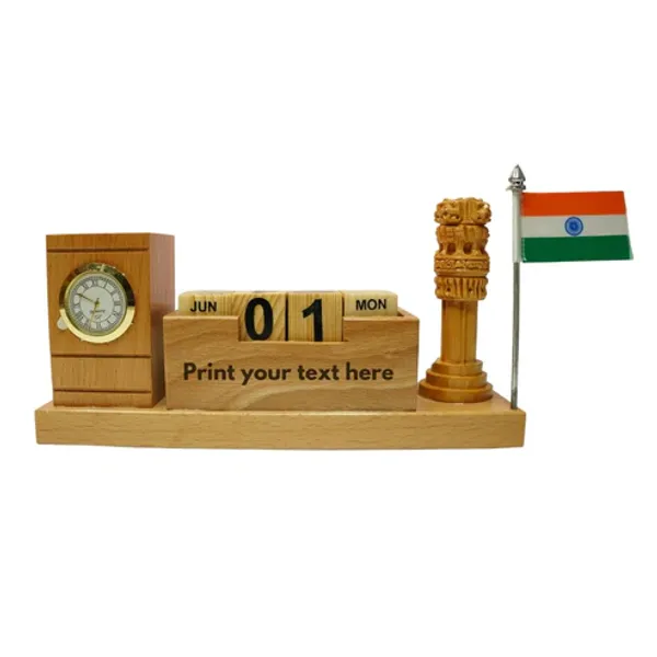 Premium_Wooden_Desk_Organizer_with_Clock,_Calendar,_Ashoka_Pillar_&_Indian_Flag_–_Personalized_Executive_Office_Gift