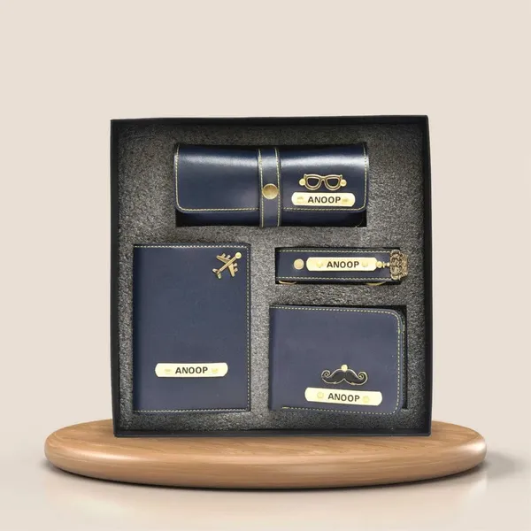 Personalised_Men's_Gift_Set_Wallet,_Eyewear_Case,_Keychain_&_Passport_Cover