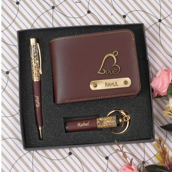 Personalized_Wallet_Gold_Flake_Pen_&_Gold_Flake_Keychain_Combo