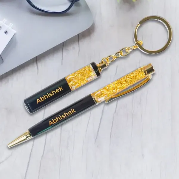 Personalized_Metallic_Gold_Flake_Pen_with_Keychain_–_Custom_Name_Engraved_Premium_Gift_Set_for_Men_&_Women