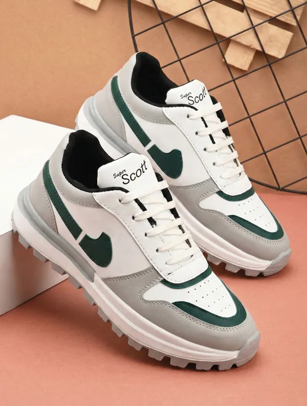 Grey_White_Synthetic_Leather_Sport_Shoe_For_Men