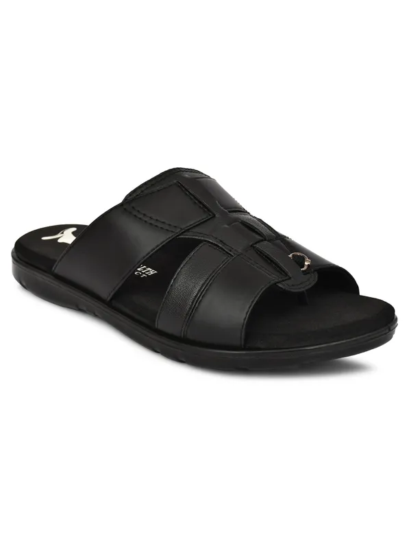 Mercy_Black_Formal_Leather_Sandals/Slippers_For_Mens_I_Office_Use_I_Dailywear_I_Slip-on_I_Cusion_insole_I_Ortho
