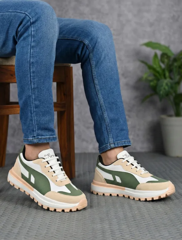Beige_White_Synthetic_Leather_Sport_Shoe_For_Men