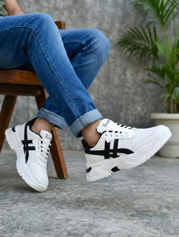 Black_White_Synthetic_Leather_Sport_Shoe_For_Men
