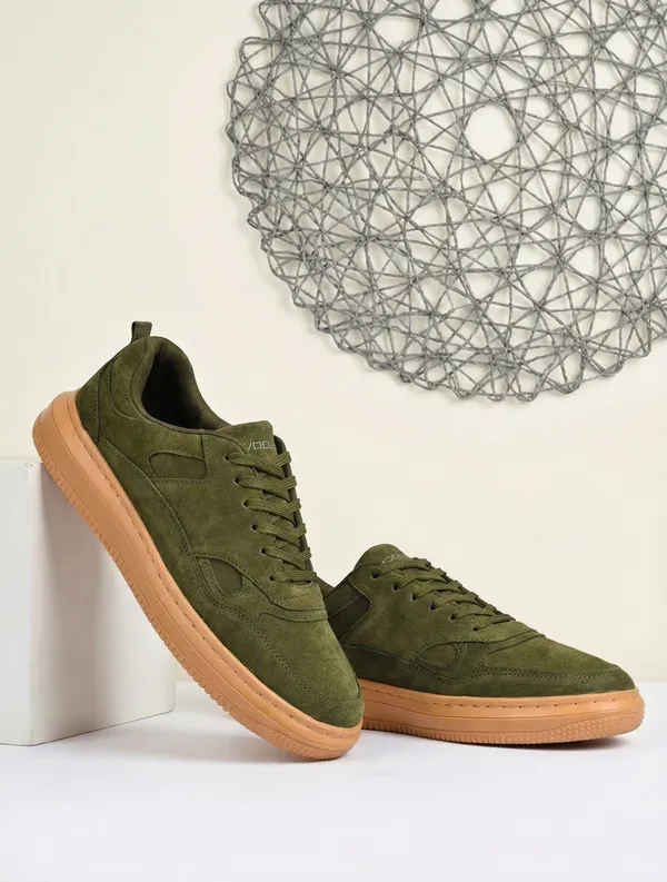 Army_Green_Leather_Sneaker_For_Men
