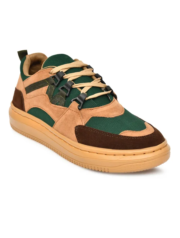 Green_Brown_Leather_Sneaker_For_Men