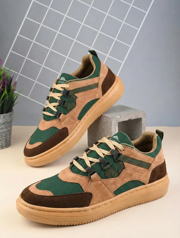 Green_Brown_Leather_Sneaker_For_Men