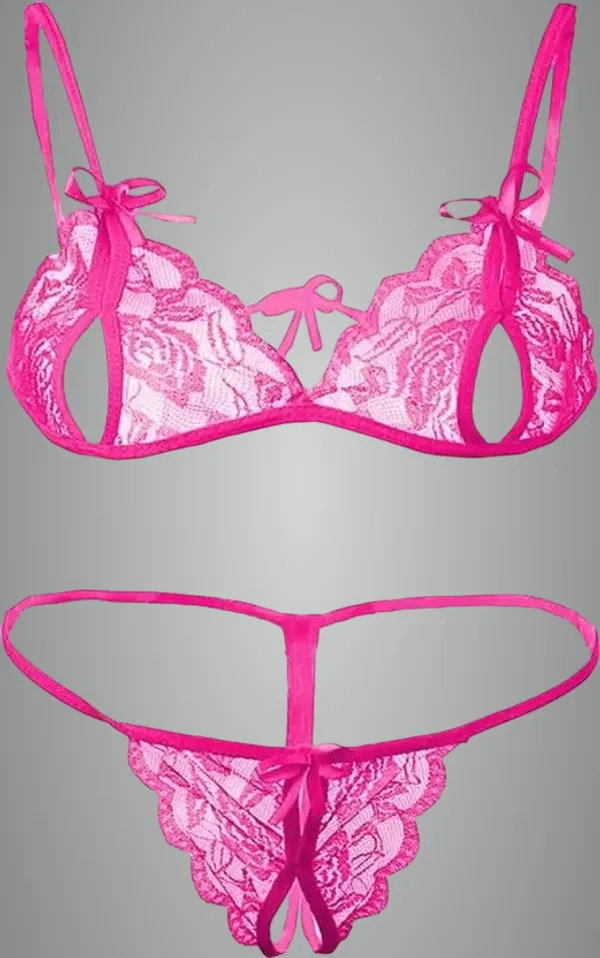 Pink_Net_Self_Design_Babydoll_Lingerie_For_Women