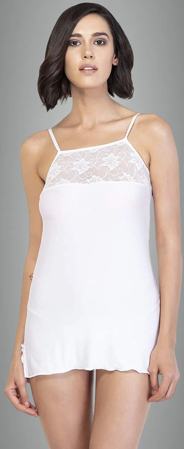 White_Lace_Lycra_Blend_Lace_Self_Design_Babydoll_Lingerie_For_Women