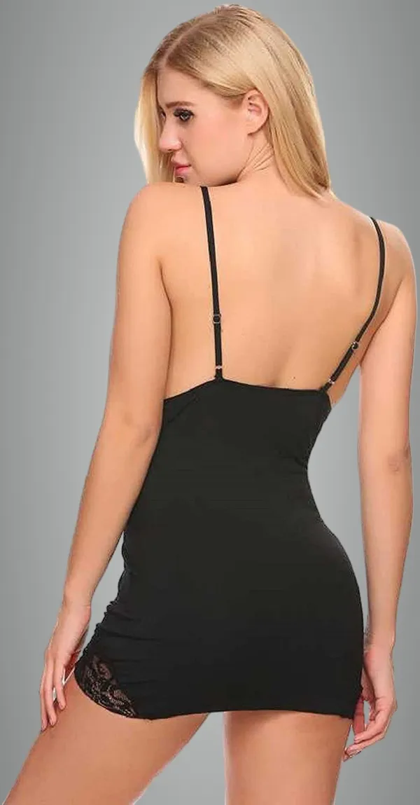 Black_Satin_Blend_Net_Solid_Babydoll_Lingerie_For_Women
