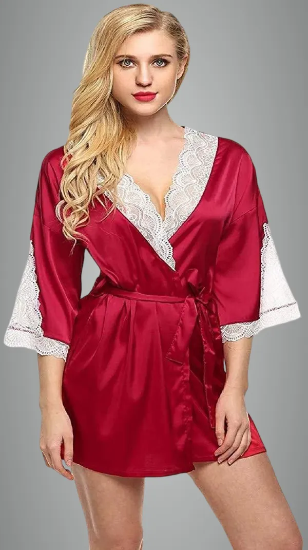 Maroon_Lace_Satin_Blend_Solid_Babydoll_Lingerie_For_Women