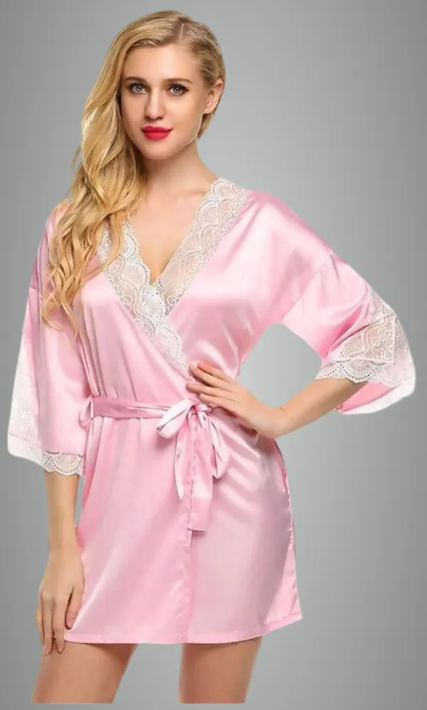 Pink_Lace_Satin_Blend_Solid_Babydoll_Lingerie_For_Women