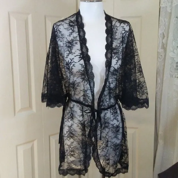 Black_Lace_Net_Self_Design_Babydoll_Lingerie_For_Women