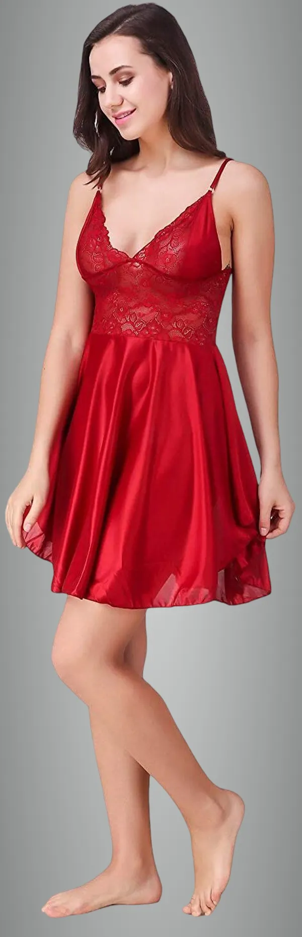 Maroon_Lace_Net_Self_Design_Babydoll_Lingerie_For_Women