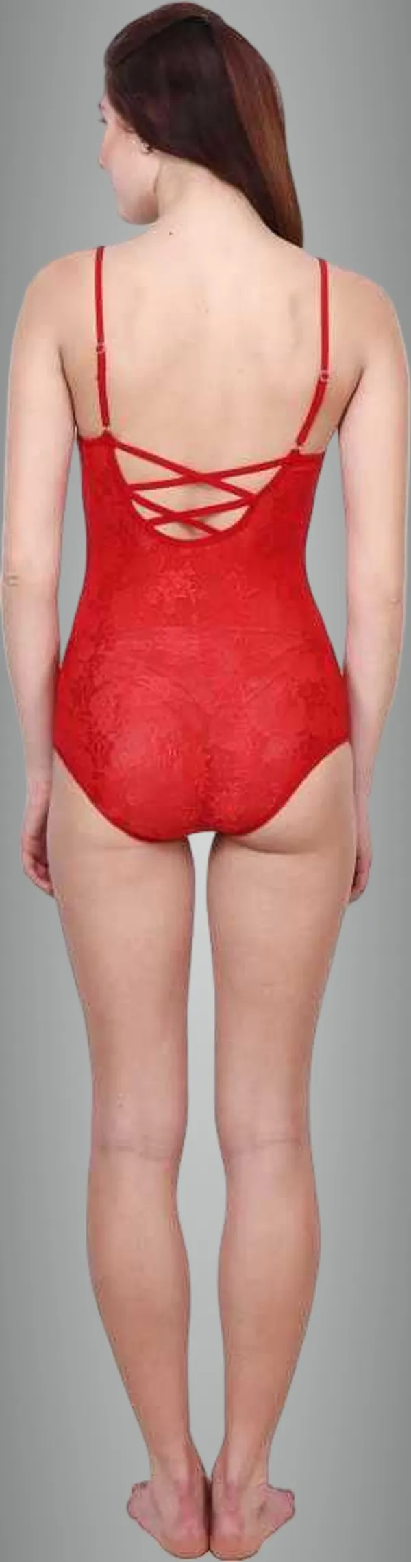 Red_Lace_Cotton_Blend_Satin_Blend_Self_Design_Babydoll_Lingerie_For_Women