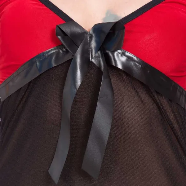 Red_&_Black_Lace_Net_Embroidered_Babydoll_Lingerie_For_Women