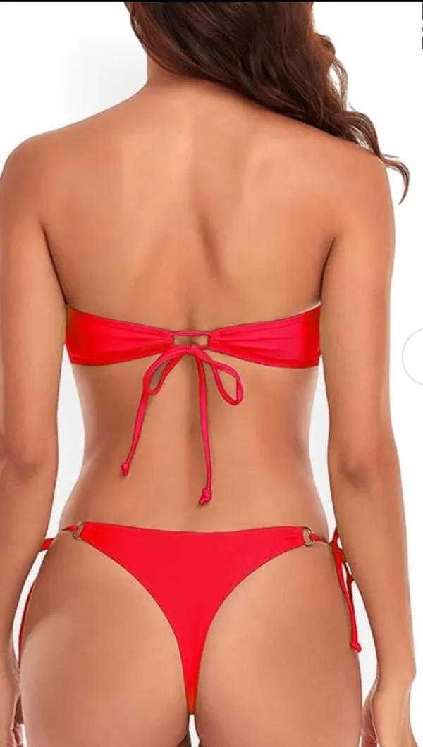 Product_Titles__Women's_Red_Solid_Strapless_Bikini_Set_with_Metallic_Ring_Accent__Stylish_Red_Two-Piece_Swimsuit_-_Off-Shoulder_Tie-Back_Top_&_Side-Tie_Bottoms__Red_Metal_Ring_Detailed_Strapless_Bikini_Set_for_Women_Beachwear_&_Poolside
