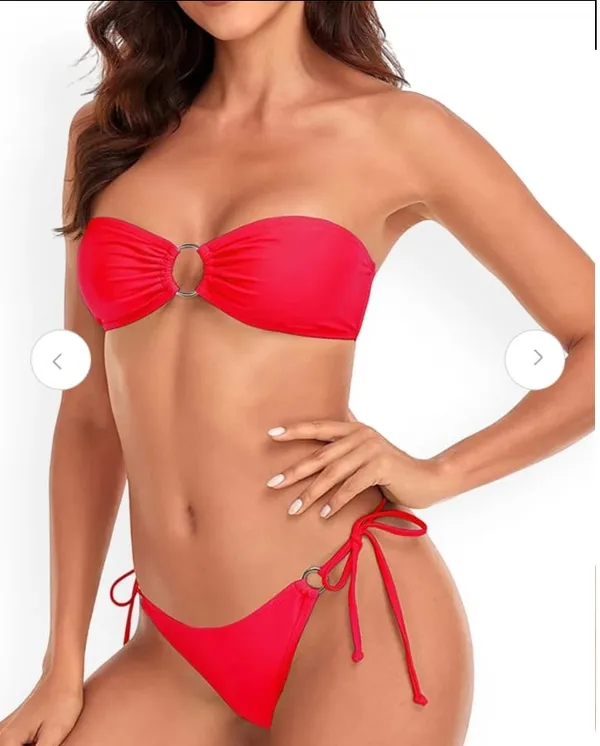 Product_Titles__Women's_Red_Solid_Strapless_Bikini_Set_with_Metallic_Ring_Accent__Stylish_Red_Two-Piece_Swimsuit_-_Off-Shoulder_Tie-Back_Top_&_Side-Tie_Bottoms__Red_Metal_Ring_Detailed_Strapless_Bikini_Set_for_Women_Beachwear_&_Poolside