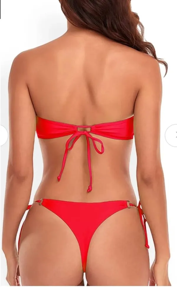 Product_Titles__Women's_Red_Solid_Strapless_Bikini_Set_with_Metallic_Ring_Accent__Stylish_Red_Two-Piece_Swimsuit_-_Off-Shoulder_Tie-Back_Top_&_Side-Tie_Bottoms__Red_Metal_Ring_Detailed_Strapless_Bikini_Set_for_Women_Beachwear_&_Poolside