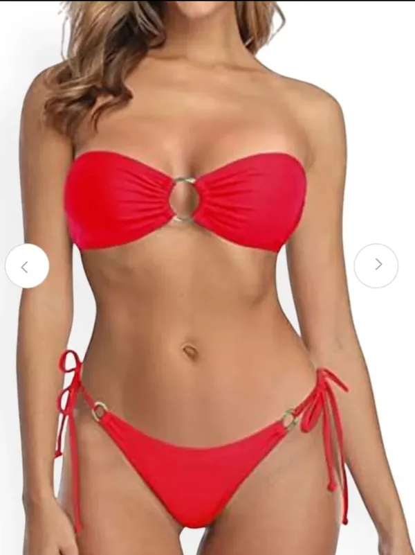 Product_Titles__Women's_Red_Solid_Strapless_Bikini_Set_with_Metallic_Ring_Accent__Stylish_Red_Two-Piece_Swimsuit_-_Off-Shoulder_Tie-Back_Top_&_Side-Tie_Bottoms__Red_Metal_Ring_Detailed_Strapless_Bikini_Set_for_Women_Beachwear_&_Poolside