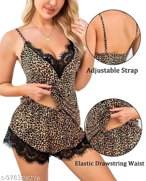 Women's_Leopard_Print_Spaghetti_Strap_Cami_&_Shorts_Nightsuit_with_Lace_Trim_(Pack_of_1)__Leopard_Print_Lace_Trimmed_Women's_Cami_and_Shorts_Pyjama_Set_-_Comfortable_Sleepwear__Animal_Print_Slip_Cami_&_Lace_Detailed_Shorts_Set_-_Women's_Loungewear__Lace_Trim_Leopard_Print_Women's_Nightwear_Camisole_&_Shorts_Combo