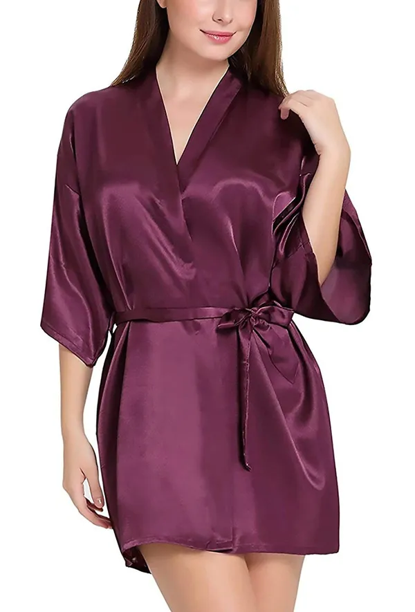 Women's_Satin_Solid_Short_Night_Robe_with_Waist_Tie_|_Wine_Purple_Satin_Nightwear_Kimono_Bathrobe_Premium_Wine_Purple_Satin_Robe_for_Women_–_Short_Kimono_Style_Nightdress_with_Belt_Women_Wine_Purple_Satin_Nighty_Robe_|_Lightweight_Short_Nightwear_Set