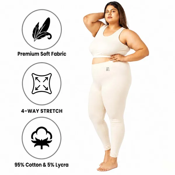 Cream_Ankle_Leggings_Cotton_For_Women