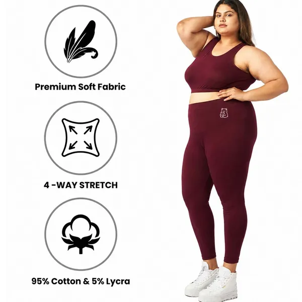 Maroon_Ankle_Leggings_Cotton_For_Women
