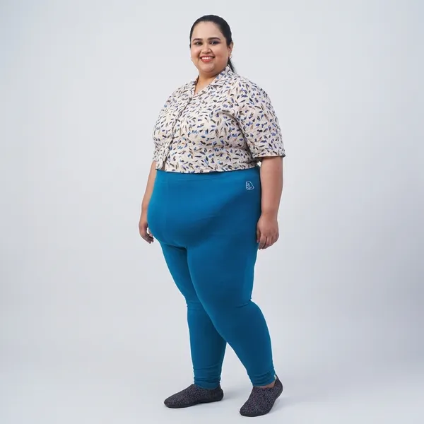 Petrol_Blue_Churidar_Leggings_Cotton_For_Women