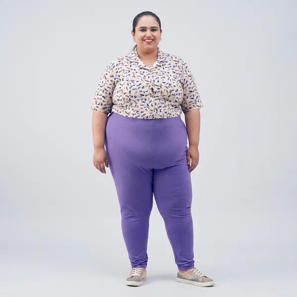 Lilac_Churidar_Leggings_Cotton_For_Women