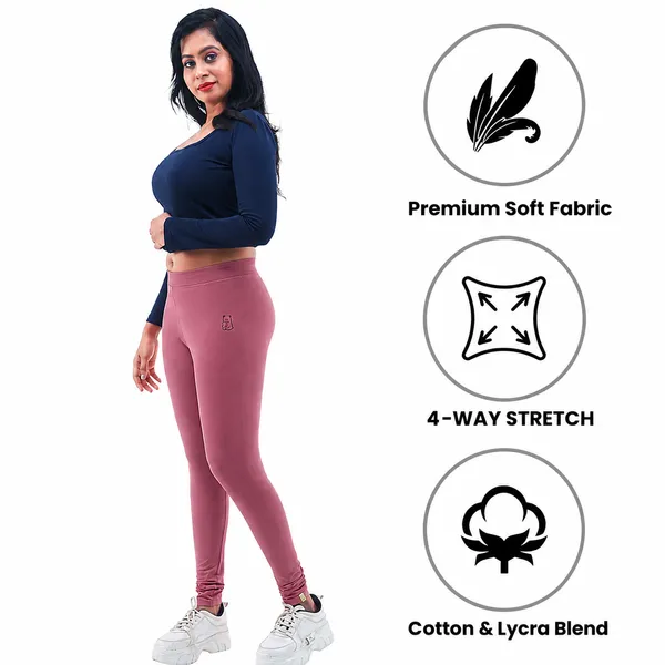 Dusty_Pink_Churidar_Leggings_Cotton_For_Women