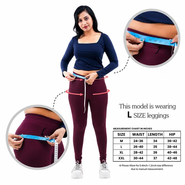 Bigtees_Women'S_Cotton_Churidar_Full_Length_Leggings_|_Stretchable_&_Comfortable_|_Sizes_L_To_10Xl