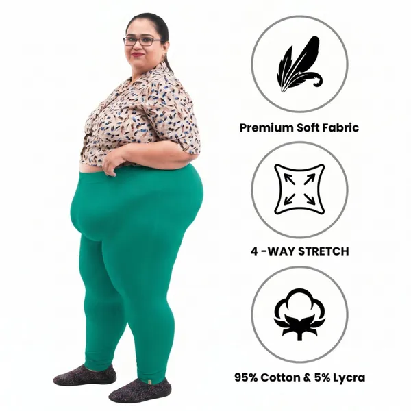 Bigtees_Women'S_Cotton_Churidar_Full_Length_Leggings_|_Stretchable_&_Comfortable_|_Sizes_L_To_10Xl