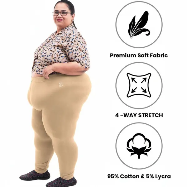 Bigtees_Women'S_Cotton_Churidar_Full_Length_Leggings_|_Stretchable_&_Comfortable_|_Sizes_L_To_10Xl