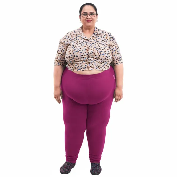 Magenta_Churidar_Leggings_Cotton_For_Women