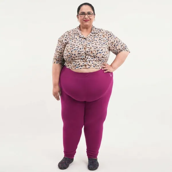 Magenta_Churidar_Leggings_Cotton_For_Women