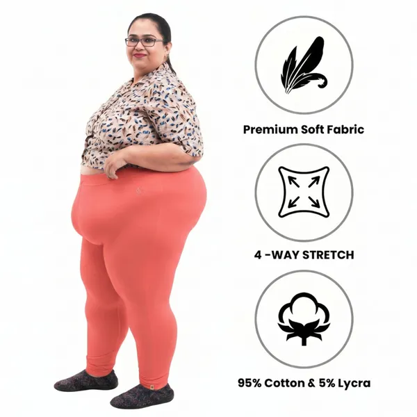 Bigtees_Women'S_Cotton_Churidar_Full_Length_Leggings_|_Stretchable_&_Comfortable_|_Sizes_L_To_10Xl