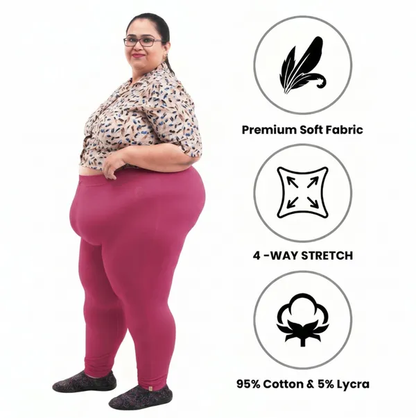 Bigtees_Women'S_Cotton_Churidar_Full_Length_Leggings_|_Stretchable_&_Comfortable_|_Sizes_L_To_10Xl
