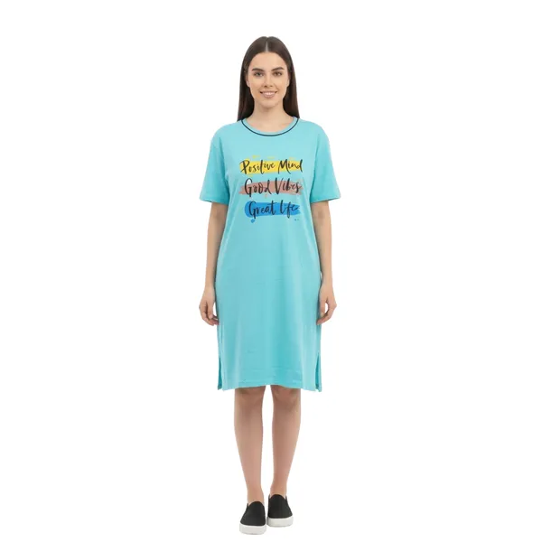 Bigtees_Women'S_Oversized_Printed_T-Shirt_Dress_|_Casual_Cotton_Nighty_Dress_|_Half_Sleeve_Knee_Length_Lounge_Wear_|_Sizes_L_To_8Xl