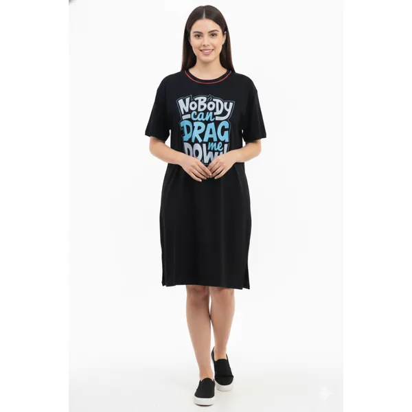 Bigtees_Women'S_Oversized_Printed_T-Shirt_Dress_|_Casual_Cotton_Nighty_Dress_|_Half_Sleeve_Knee_Length_Lounge_Wear_|_Sizes_L_To_8Xl