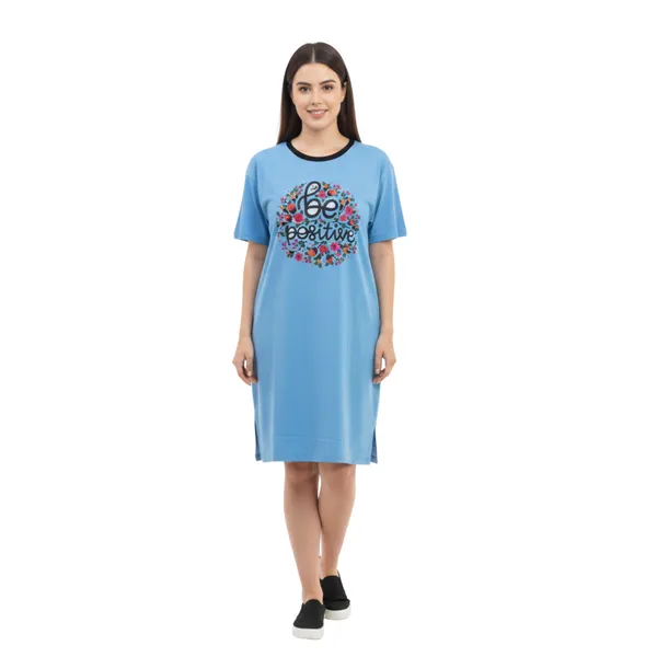 Bigtees_Women'S_Oversized_Printed_T-Shirt_Dress_|_Casual_Cotton_Nighty_Dress_|_Half_Sleeve_Knee_Length_Lounge_Wear_|_Sizes_L_To_8Xl