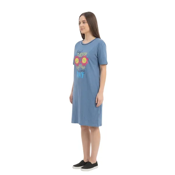 Bigtees_Women'S_Oversized_Printed_T-Shirt_Dress_|_Casual_Cotton_Nighty_Dress_|_Half_Sleeve_Knee_Length_Lounge_Wear_|_Sizes_L_To_8Xl