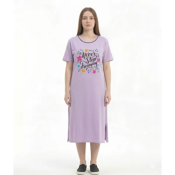 Bigtees_Women'S_Oversized_Printed_T-Shirt_Dress_|_Casual_Cotton_Nighty_Dress_|_Half_Sleeve_Knee_Length_Lounge_Wear_|_Sizes_L_To_8Xl