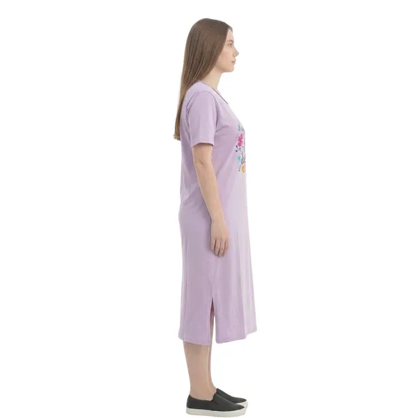 Bigtees_Women'S_Oversized_Printed_T-Shirt_Dress_|_Casual_Cotton_Nighty_Dress_|_Half_Sleeve_Knee_Length_Lounge_Wear_|_Sizes_L_To_8Xl