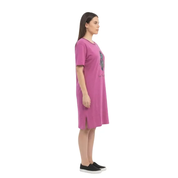 Bigtees_Women'S_Oversized_Printed_T-Shirt_Dress_|_Casual_Cotton_Nighty_Dress_|_Half_Sleeve_Knee_Length_Lounge_Wear_|_Sizes_L_To_8Xl