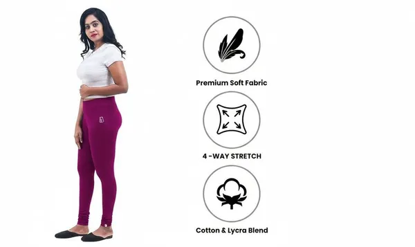 Bigtees_Women'S_Cotton_Churidar_Full_Length_Leggings_|_Stretchable_&_Comfortable_|_Sizes_L_To_10Xl