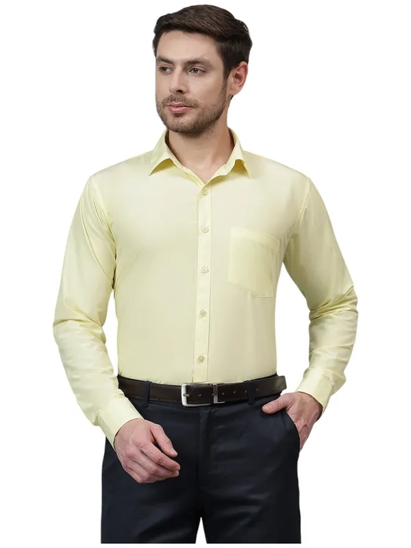 Lemon_Slim_Fit_Solid_Spread_Collar_Full_Sleeve_Rich_Cotton_Formal_Shirt_For_Men