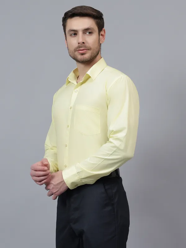 Lemon_Slim_Fit_Solid_Spread_Collar_Full_Sleeve_Rich_Cotton_Formal_Shirt_For_Men