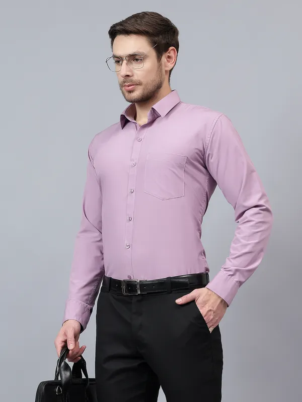 Lavender_Slim_Fit_Solid_Spread_Collar_Full_Sleeve_Rich_Cotton_Formal_Shirt_For_Men